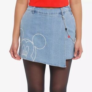 Disney Mickey Mouse Chain Asymmetrical Denim Skort Hot‎ Topic